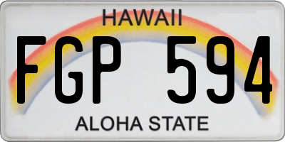 HI license plate FGP594