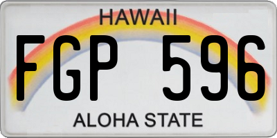 HI license plate FGP596