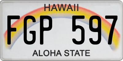 HI license plate FGP597