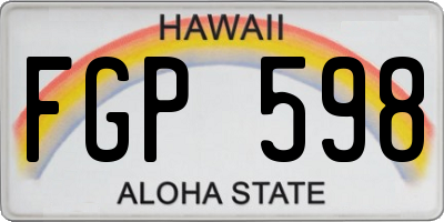 HI license plate FGP598