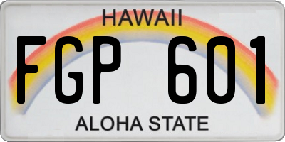HI license plate FGP601
