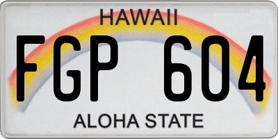 HI license plate FGP604