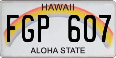 HI license plate FGP607