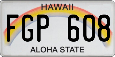 HI license plate FGP608