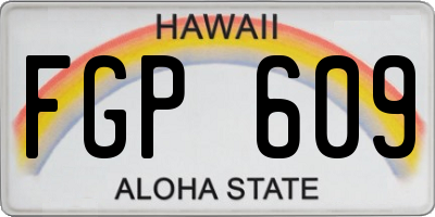 HI license plate FGP609