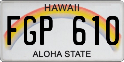 HI license plate FGP610