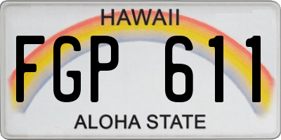 HI license plate FGP611