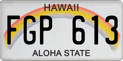 HI license plate FGP613