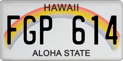HI license plate FGP614