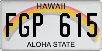 HI license plate FGP615