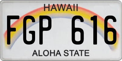 HI license plate FGP616