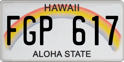 HI license plate FGP617