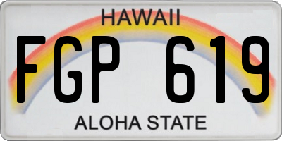 HI license plate FGP619