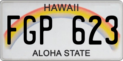 HI license plate FGP623