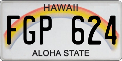 HI license plate FGP624
