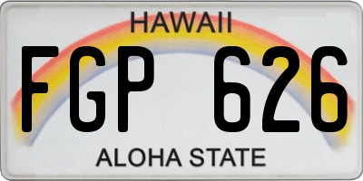 HI license plate FGP626