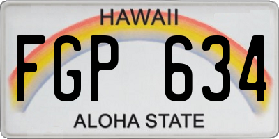 HI license plate FGP634