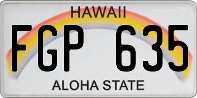 HI license plate FGP635