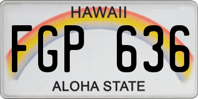 HI license plate FGP636