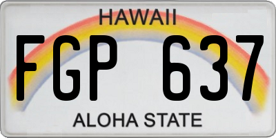 HI license plate FGP637