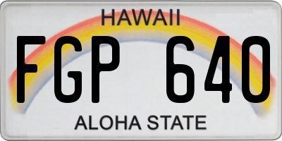 HI license plate FGP640