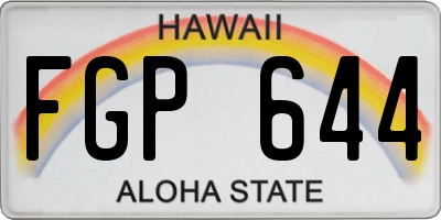 HI license plate FGP644