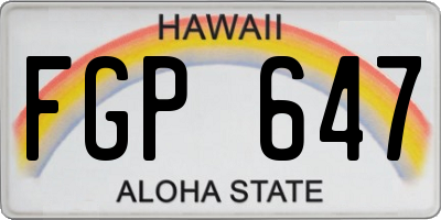 HI license plate FGP647
