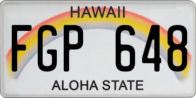 HI license plate FGP648