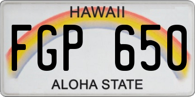 HI license plate FGP650