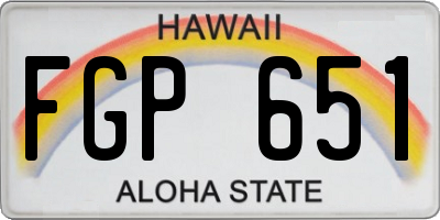 HI license plate FGP651