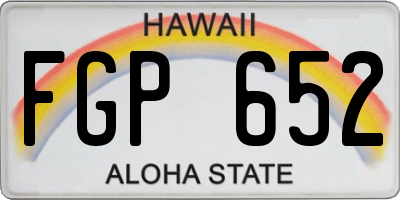 HI license plate FGP652