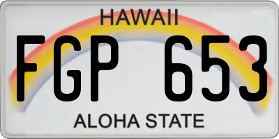 HI license plate FGP653