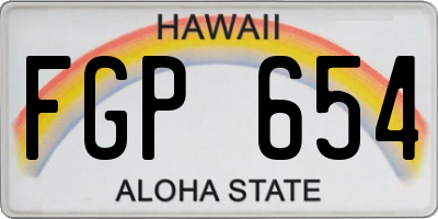 HI license plate FGP654