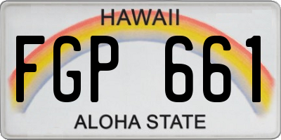 HI license plate FGP661