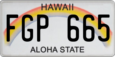 HI license plate FGP665
