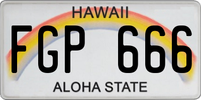 HI license plate FGP666