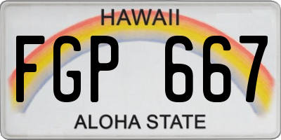 HI license plate FGP667