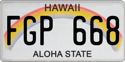 HI license plate FGP668