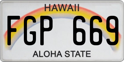 HI license plate FGP669