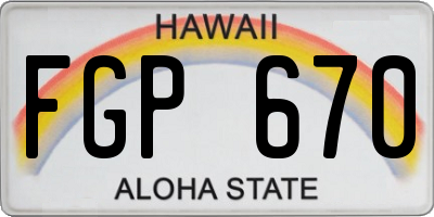 HI license plate FGP670