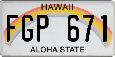 HI license plate FGP671