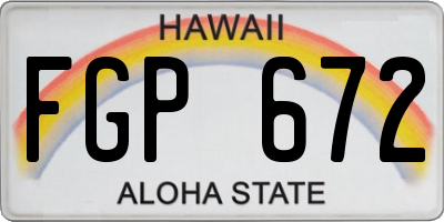 HI license plate FGP672