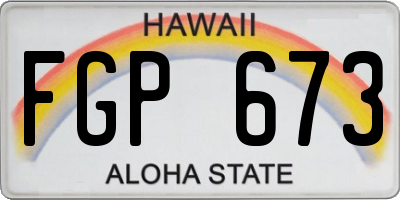 HI license plate FGP673