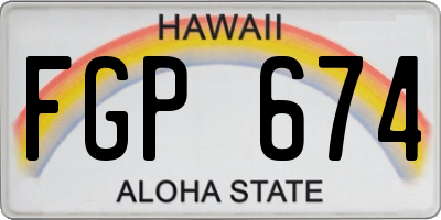 HI license plate FGP674