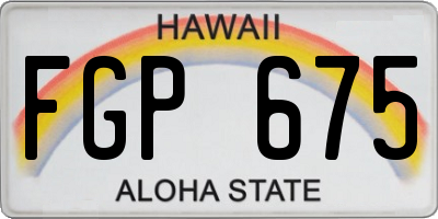 HI license plate FGP675