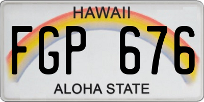 HI license plate FGP676