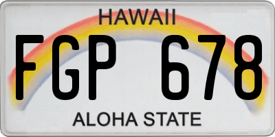 HI license plate FGP678