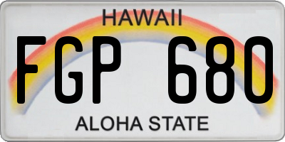 HI license plate FGP680