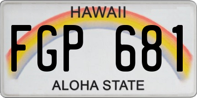 HI license plate FGP681