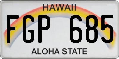 HI license plate FGP685